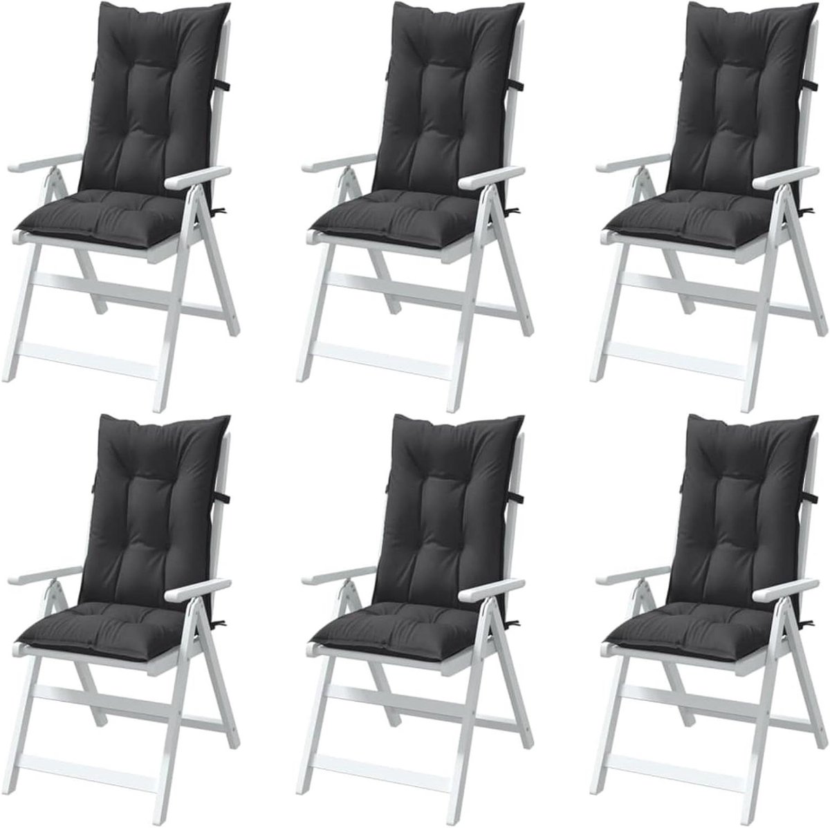 Stoelkussens Hoge Rug - Tuinkussen Zitkussen - Comfortabel Zitten - Vormherstellend - 120 x 50 cm - Antraciet