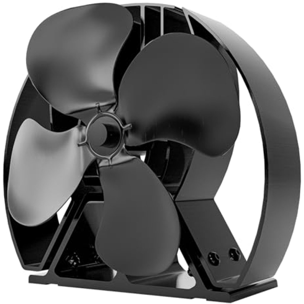 Kachelventilator met 4 bladen - Satijnzwart - Viking Air - Warmtecirculatie en geurverspreiding voor houtkachels en open haarden
