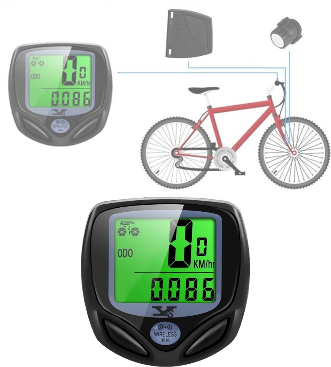 CLVP® Kilometerteller Fiets - Snelheidsmeter - Fietscomputer Draadloos