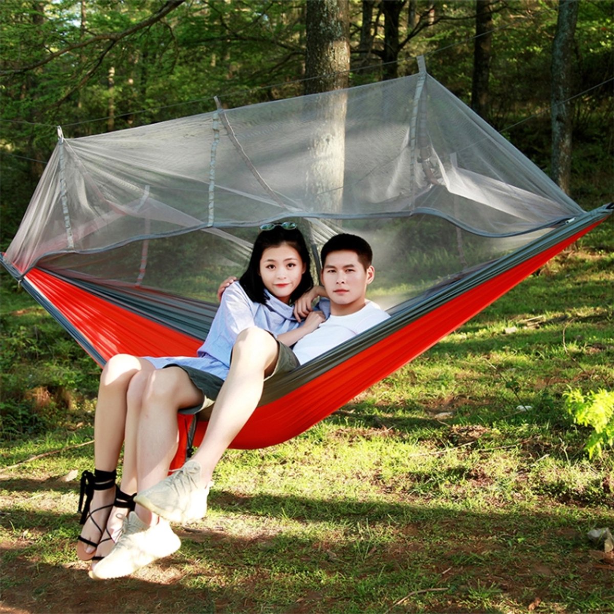 1-2 Persoon Outdoor Klamboe Parachute Hangmat Camping Opknoping Slapen Bed Schommel Draagbare Dubbele Stoel, 260 x 140 cm