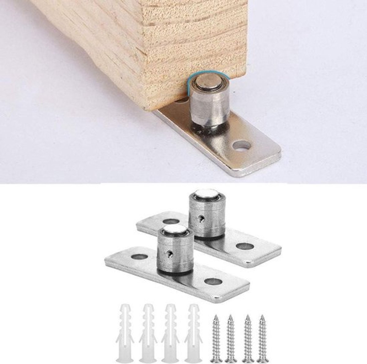 2-delige roestvrijstalen staldeur roller vloergeleider schuifdeur hardware-accessoires