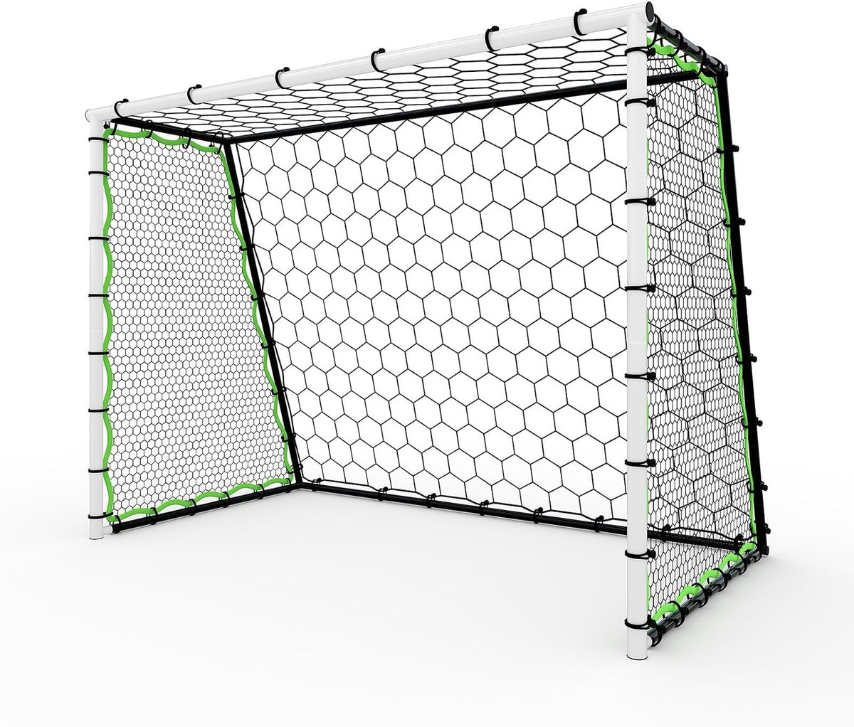 Triumpunpre 2-in-1 voetbaldoel met terugslag, 213,5 x 153 x 110 cm, multifunctioneel opvouwbaar voetbaldoel voor tieners en volwassenen, voetbaltraining in de buitenlucht