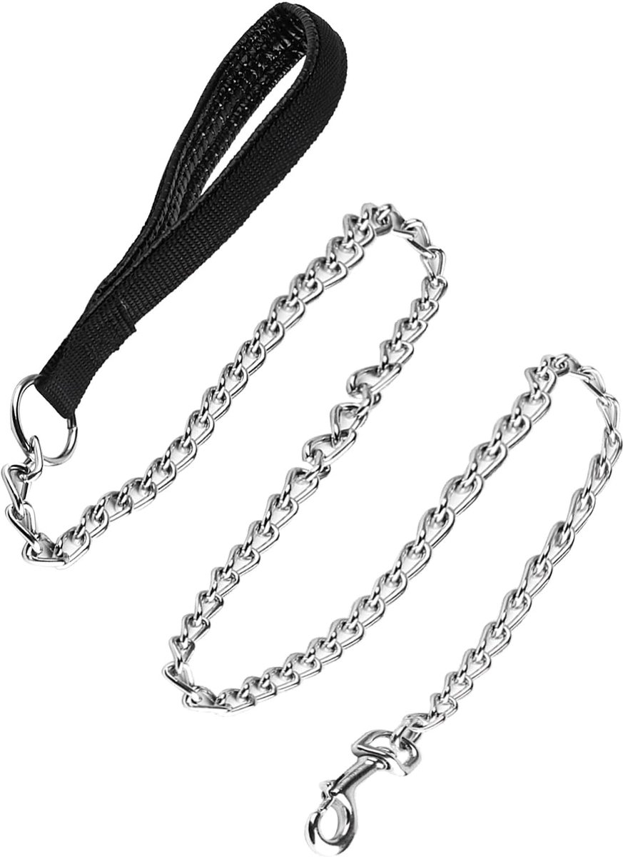 Hondenriem - 3x120cm - hondenleiband - Leiband hond - Honden riem ijzer - Riem hond - zwaar belastbare hondenkettinglijnen- Geschikt voor en Kleine Honden - Met Gevoerd Handvat