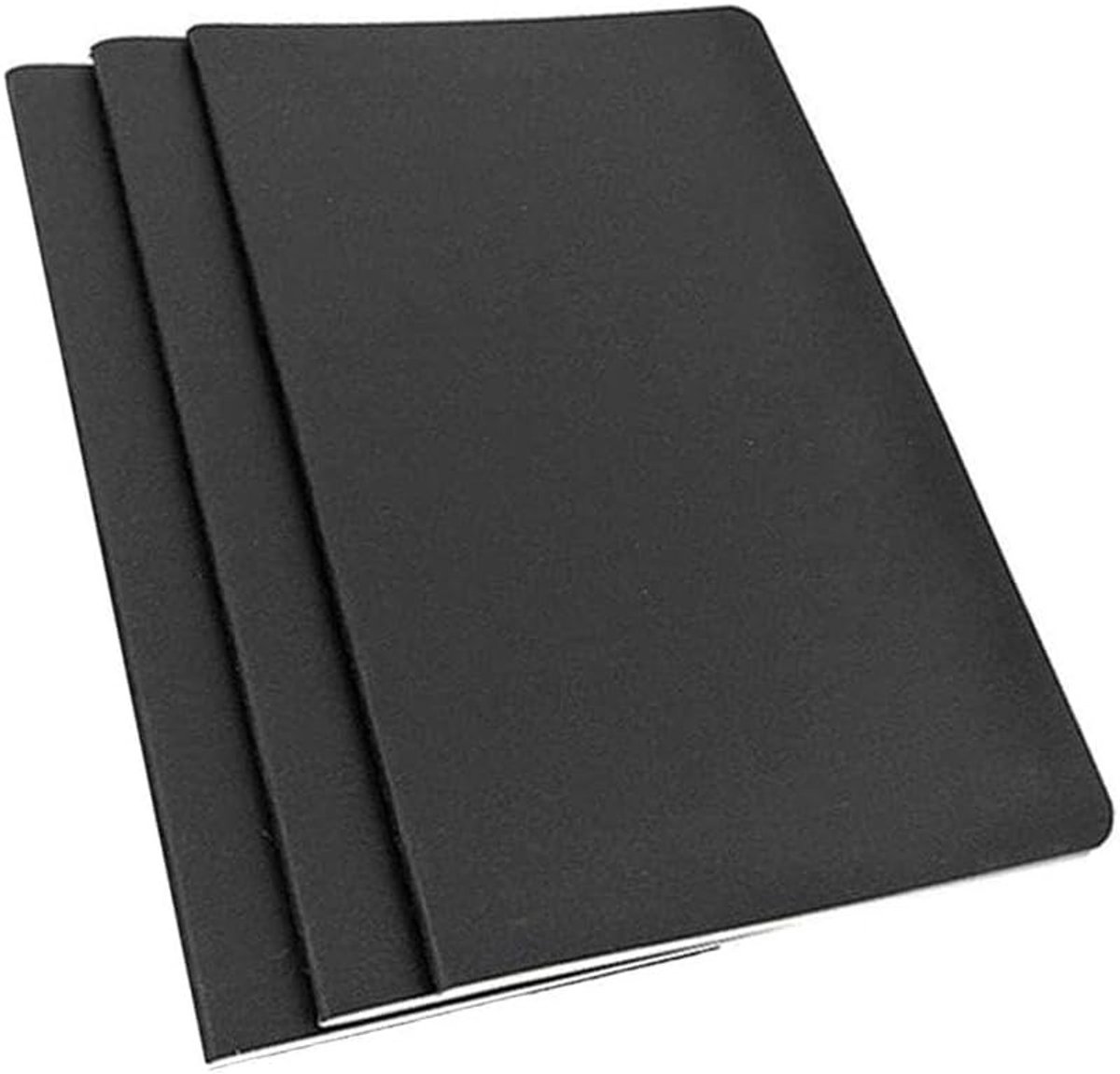 3 Stuks A5 Schetsnotebooks met Lege Pagina's en Zwarte Kraft Kaft - Ideaal voor Reizigers en Creatieve Journalisten met 80GSM Papier
