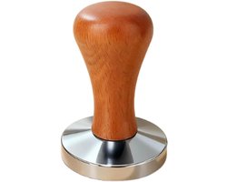 Koffie Tamper van Roestvrij Staal met Houten Handvat voor Barista, Thuis en Kantoor - Ideaal voor Espresso en Café Bereidingen (51 mm)