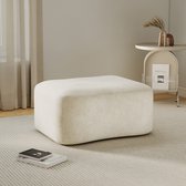 HAUSS SPOLE Hocker - Zachte Ottoman - Comfortabel Om Op Te Zitten En Voeten Te Ontspannen - Voor Woonkamer En Appartement - Fluweel Beige