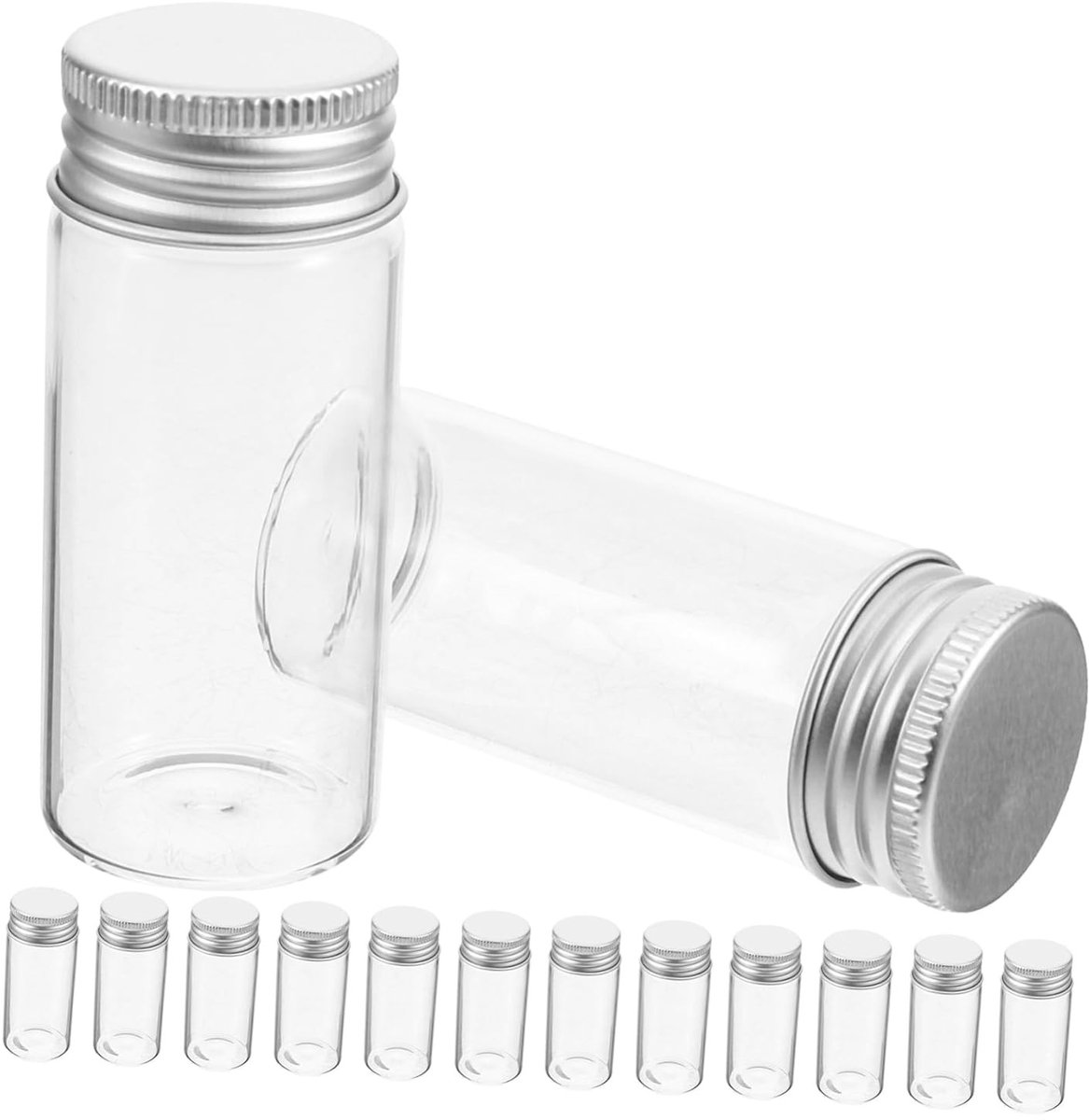24 Glazen Buizen van 30 ml met Deksel - Transparante Monstercontainers voor Laboratorium en Huishouden, Perfect voor Opslag en Organisatie