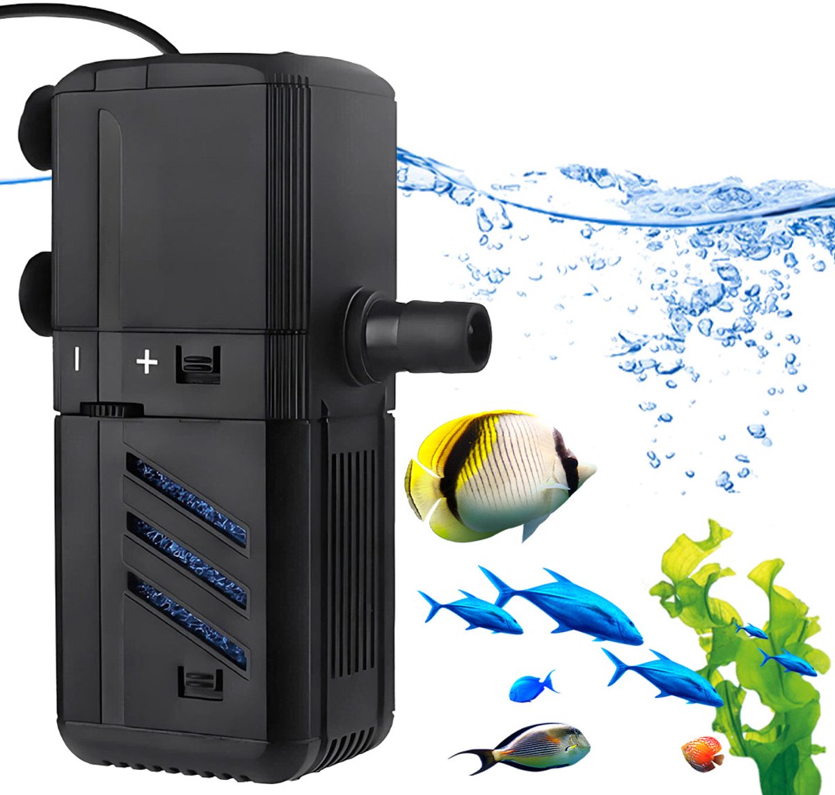 Aquariumfilter - Uitgerust met Een Waterpomp Van 132 Gallon/Uur - voor Aquariums Van 1 Tot 10 Gallon - 6 W