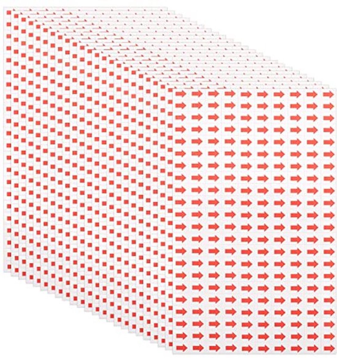 50 Vellen 11000 Stuks Rode Pijl Stickers 1/2 Inch Zelfklevende Rectangulaire Labels Voor Kwaliteitscontrole