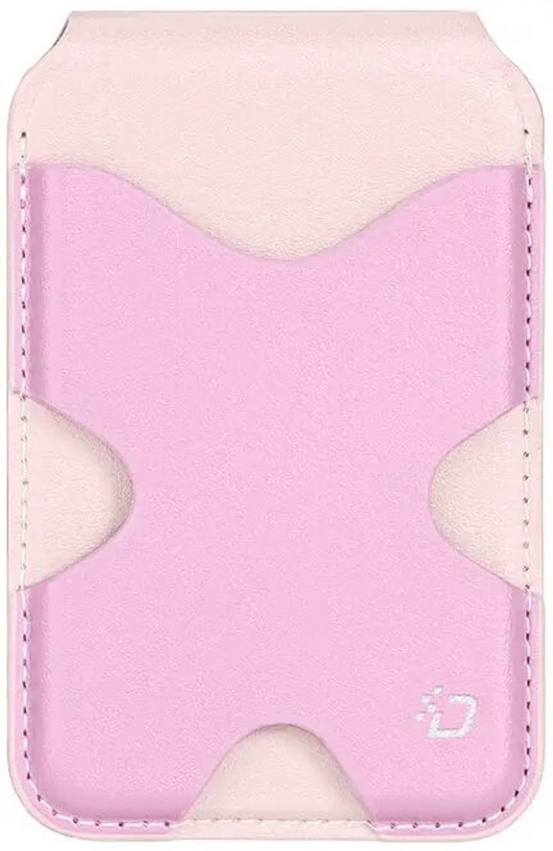 Dux Ducis Magnetische Kaarthouder - Wallet met Magneet Ring - Pasjeshouder voor vijf Pasjes - met Standaard - Roze