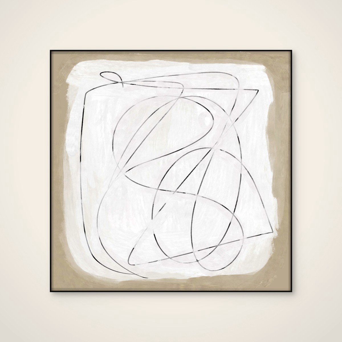 Akoestisch schilderij - 100 x 100 cm - Format van Dan Hobday - Abstracte wanddecoratie - zwart textielframe