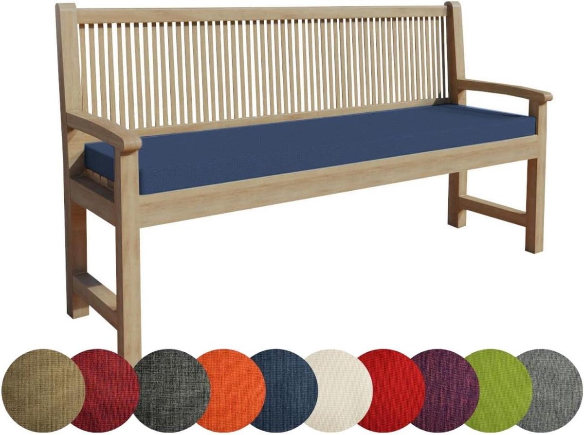 Bankkussen - Zitkussen Rugkussen - Buiten Ontspannen - Ritssluiting Met Lussen - 140 x 40 cm - Donkerblauw