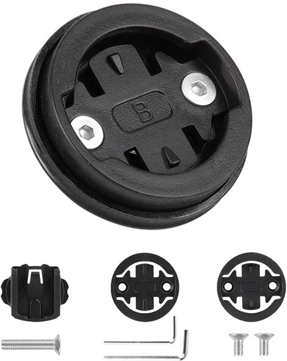 Computerhouder, stuurpen, bovenkap, fietsstuurpen, computercap, stopwatchhouder voor Garmin/Bryton/Cateye (zwart)