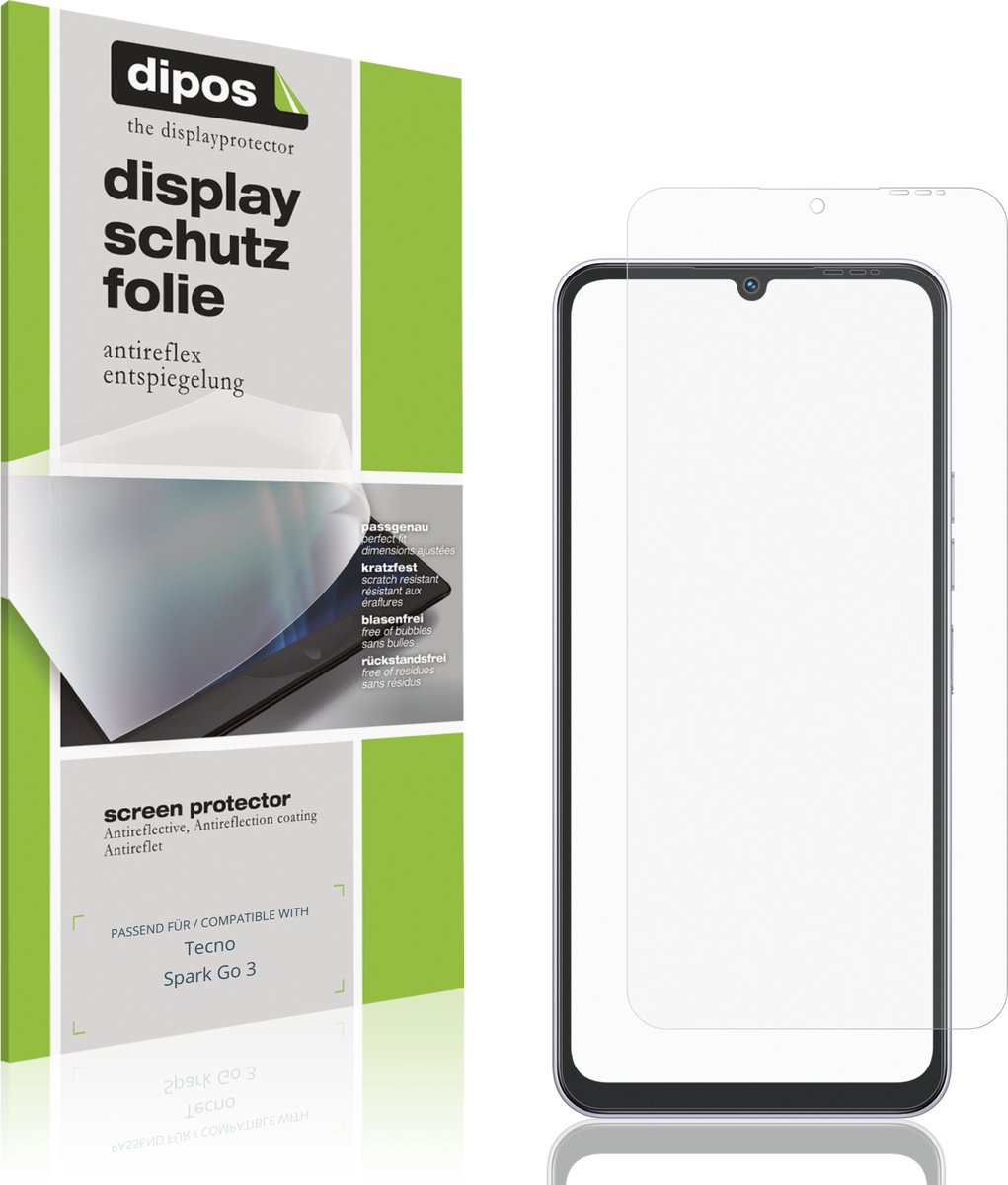 dipos – 4x Matte Beschermfolie geschikt voor Tecno Spark Go 3 | Krasbestendige & antireflecterende Screenprotector Ultra-Thin