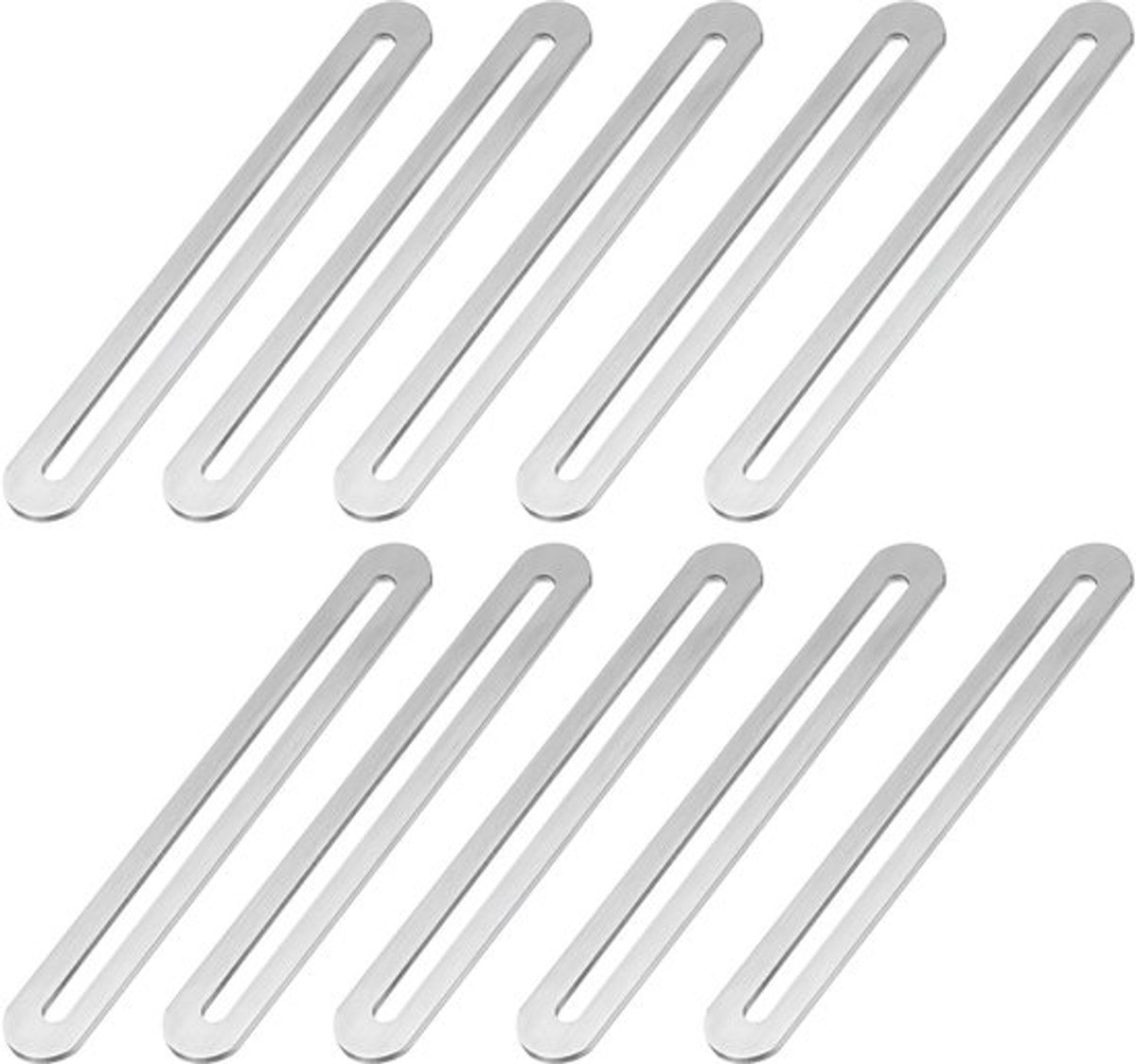 6 1/10 Inch Verstelbare Sleuf Platte Herstelplaat - 10 Stuks Rvs Steunen voor Houten Meubels - Zilver