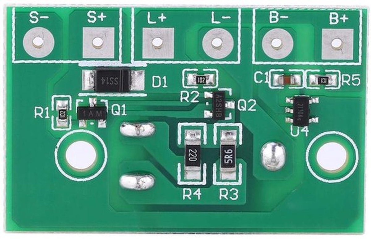 Solar lamp controller module met schakelaar voor 3,7V lithium batterij, geschikt voor solar spotlight en plug-in lichtcircuits, duurzaam en eenvoudig te installeren