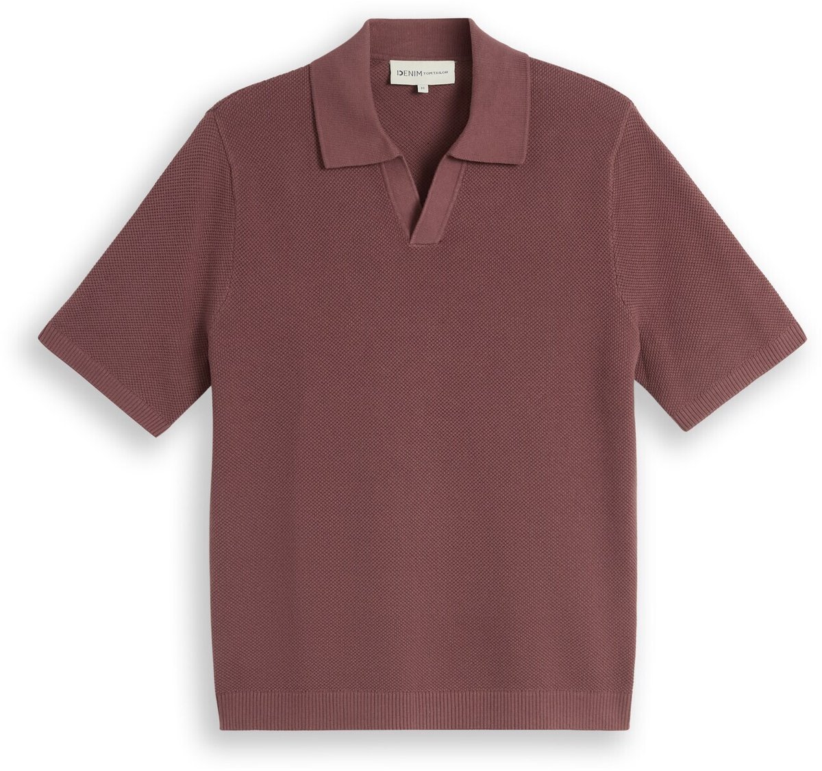 Tom Tailor Denim - Piqué gebreid poloshirt van katoen - Maat S - rose taupe