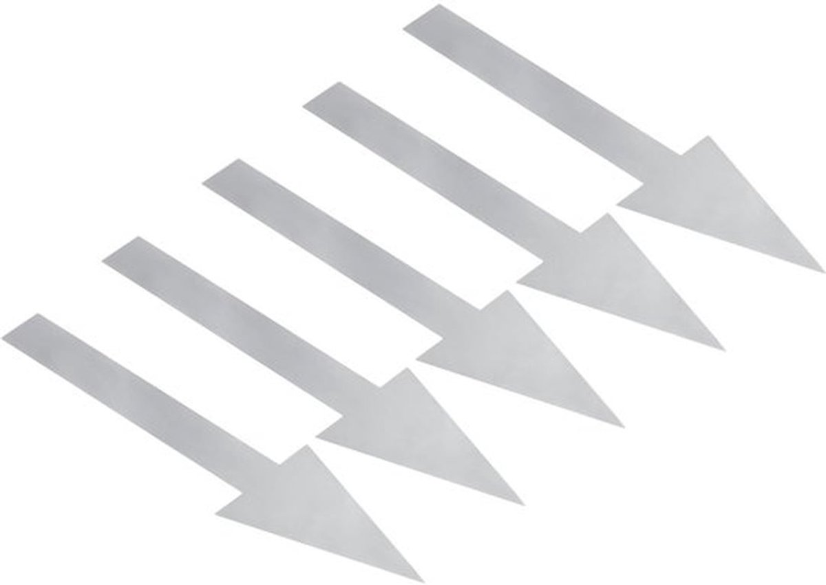 Pijl Sticker 15,5cm - 6 Vellen PVC Zelfklevend Richting Marker - Grijs