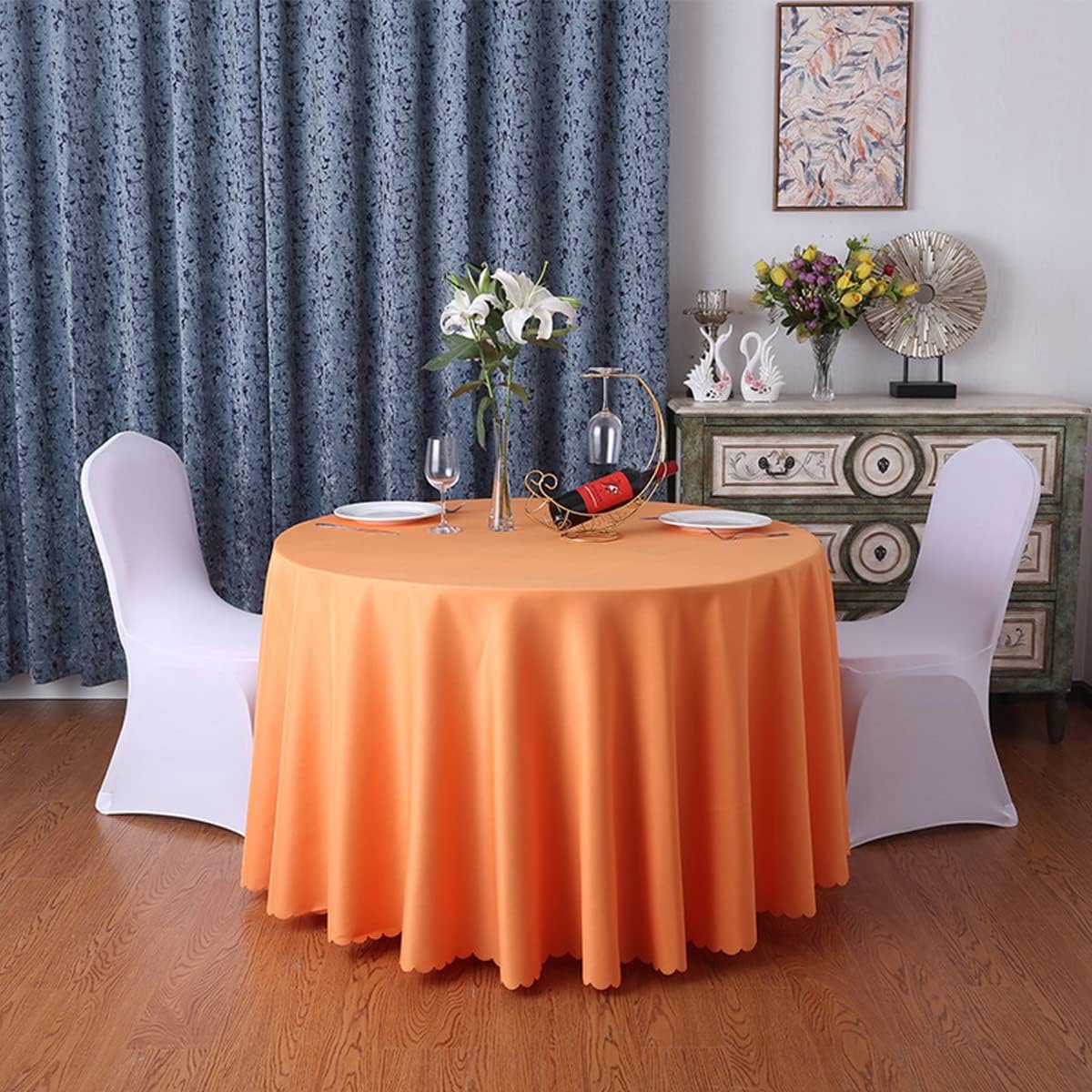 Ronde Tafelkleed - Tafelhoes Rond - Feestdecoratie - Naadloos Polyester - 200 cm - Rose Rood