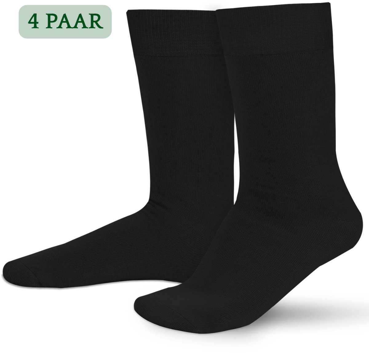 Hipperboo® 4 Paar Bamboe Sokken - Maat 43-46 - Zwart - Heren Sokken - Bamboe Kousen - Naadloos - Hypoallergeen - Zijdezacht - Vochtregulerend