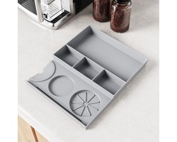 Professioneel Espresso Tamper Station voor Portafilters, Tamping Station voor 51/54/58mm, Koffie Accessoires en Organizer in Grijs