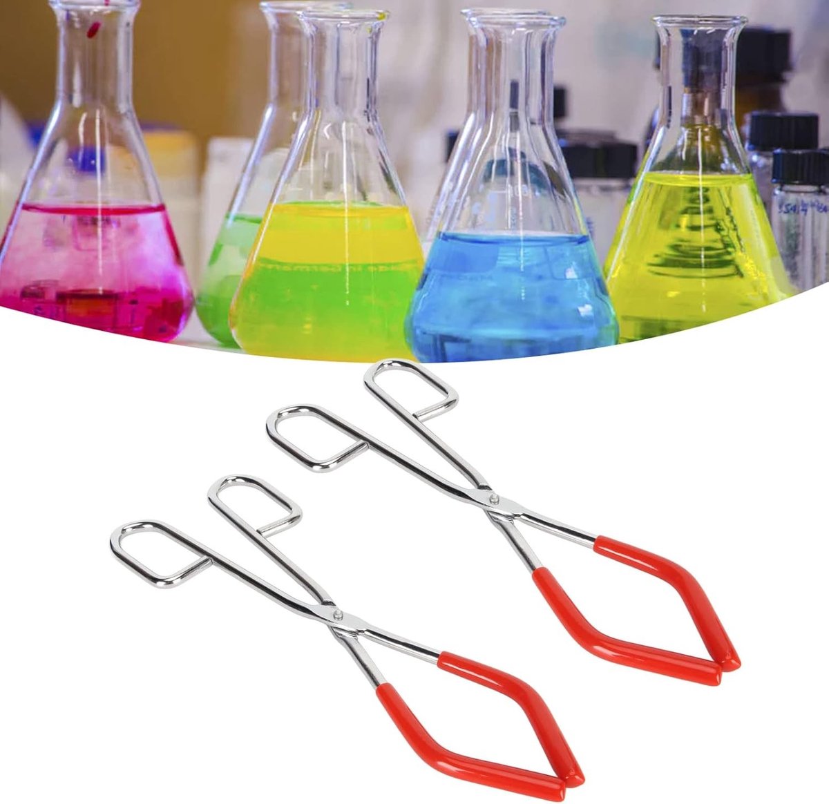 2-delige Pincet voor Bekers, Roestbestendige Grip voor Laboratorium Flasken en Bekers van 50ML tot 2000ML, Ideaal voor Labwerk en Precisiegebruik