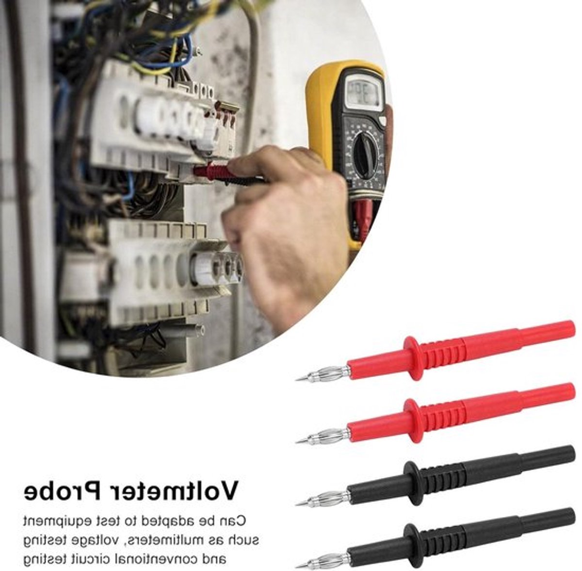 Testprobe 2 Sets Multimeter-meetsnoeren met 4 Mm Banaanstekker Digitale Multimeter-sondes Elektrische Testprobe Lantaarntip