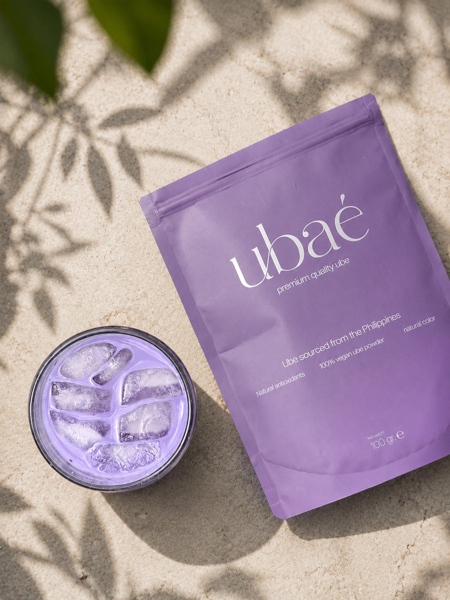 Ubaé - 100% Ube Poeder 100g - Filipijnse Purple Yam - Vanille/Noot Smaak - Geen Caffeïne