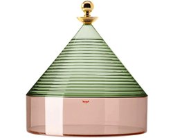 Kartell Trullo Opbergdoos - Bewaarcontainer Keuken - Keuken Organiseren - Conische Deksel - 27 x 25 cm - Groen Roze
