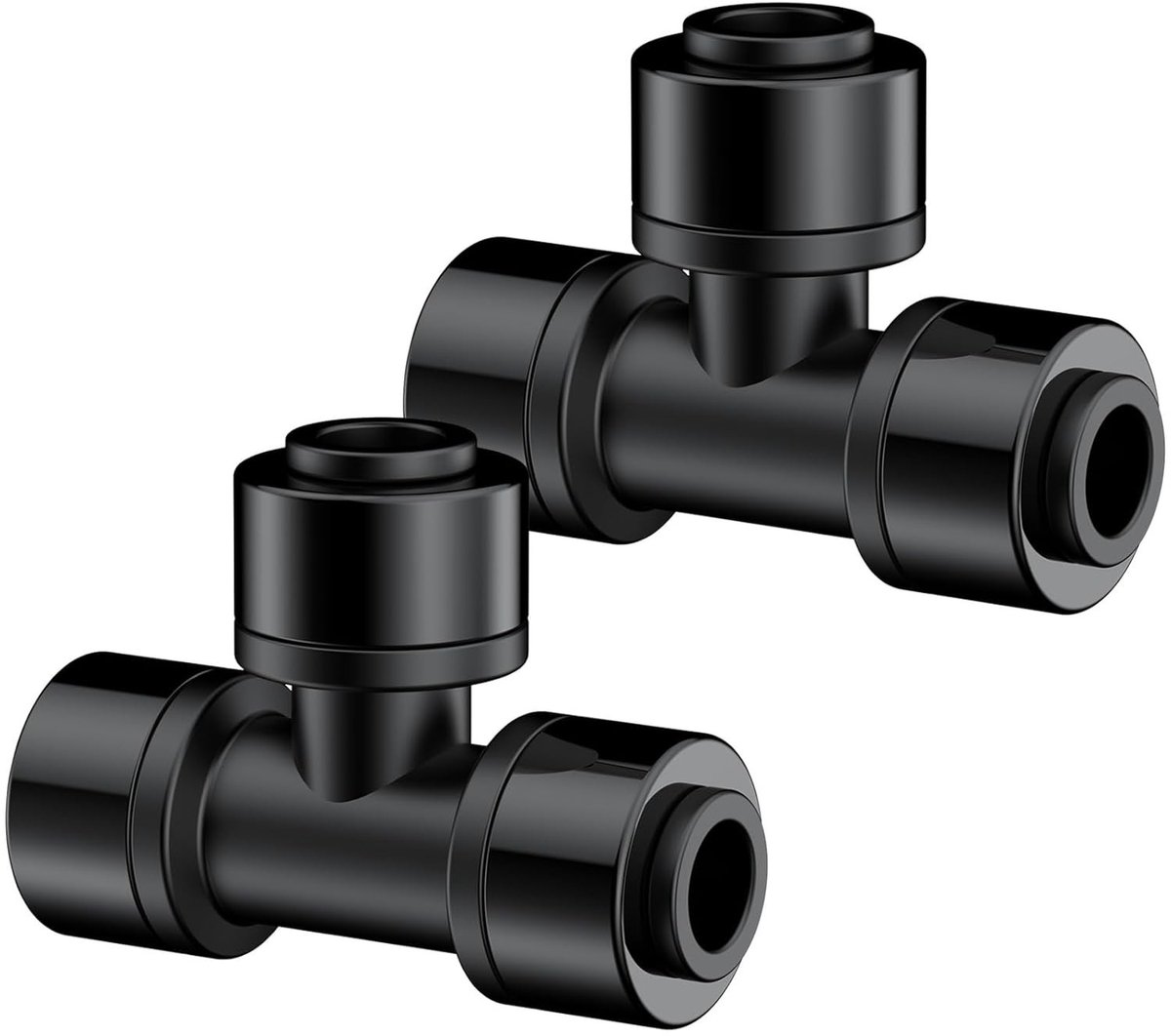 15 Stuks Steek-T-Stukken 6,35 mm voor Druppelirrigatie, Push-to-Connect T-Connectoren en Sproeiers, Ideaal voor Tuin en Landschap