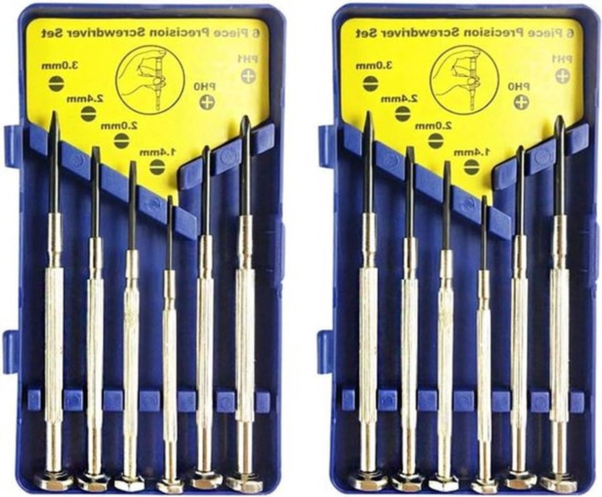 Premium - Precisie Schroevendraaier Set voor Juweliers en Reparaties - Incl. Opbergdoos - Pocket Formaat - Geschikt voor iPhone - 2-Pack