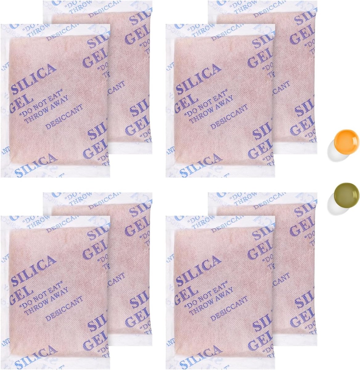 100g x 8 zakjes silicagel, vochtabsorberende zakjes, droogmiddelen voor voedsel, kledingopslag en boeken