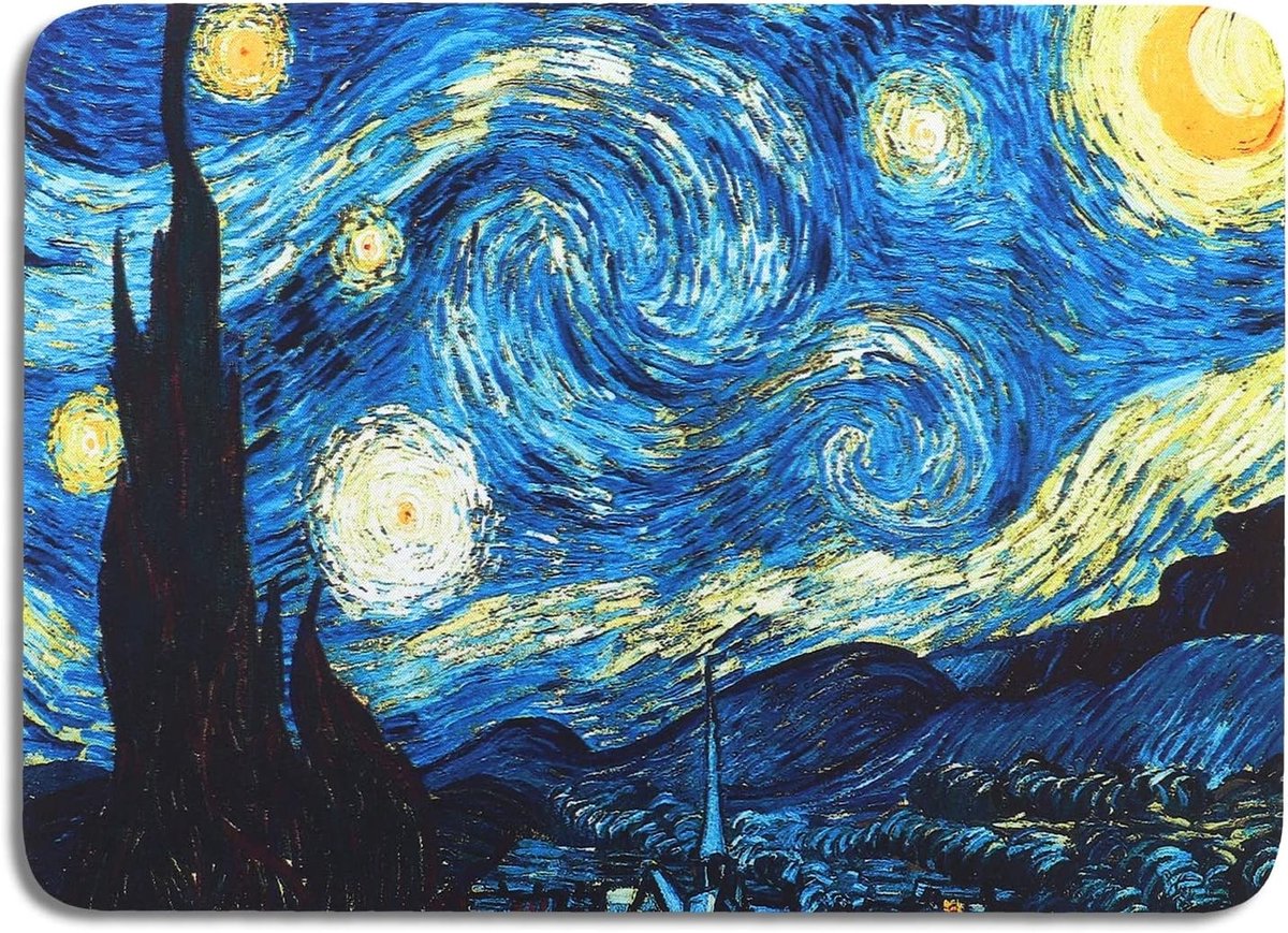Gaming Muismat Klein met Van Gogh Motief - 28 x 20 cm - Multicolour, Ideaal voor Gamers en Desk Setup