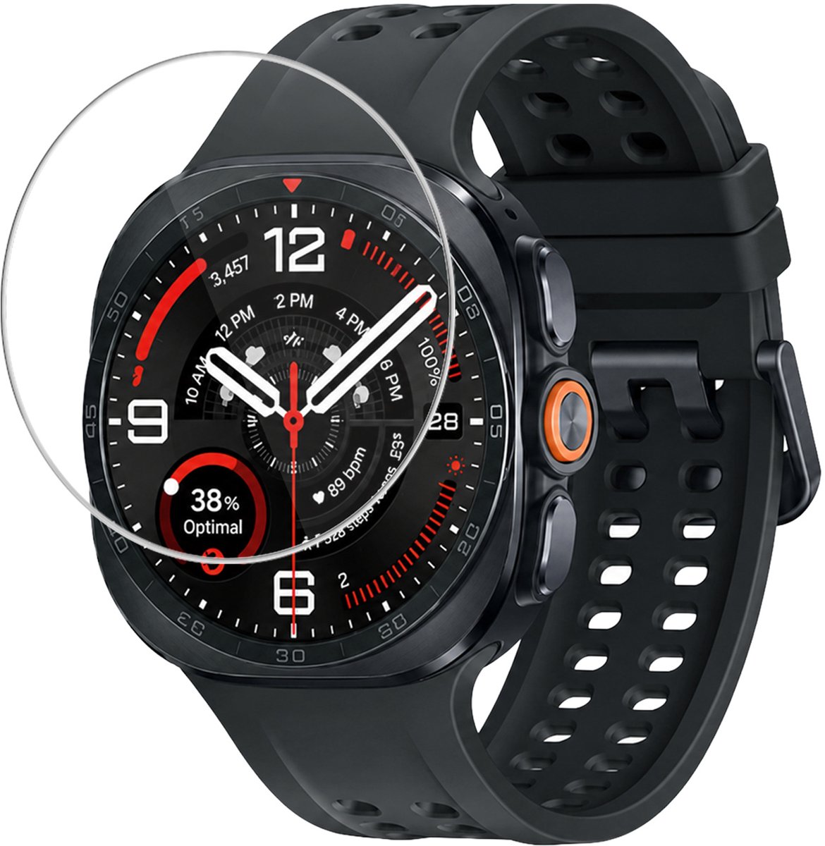 Screenprotector - Geschikt voor Samsung Watch Ultra 2 - Extra Sterk - Tempered Glass - Gehard Glas - Beschermglas Screen Cover - Bescherm Protector voor Smartwatch