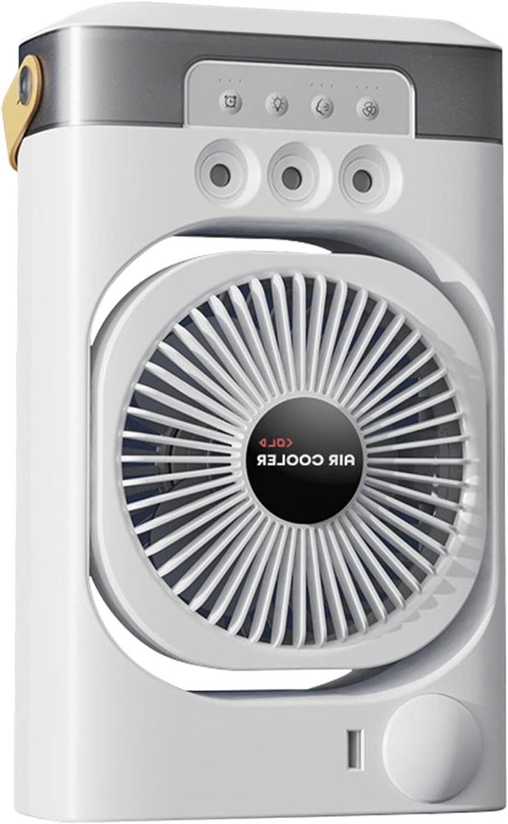 Persoonlijke Airconditioner - Bureauventilator Luchtkoeler - Persoonlijke Koeling - Met 7 Kleuren Nachtlampje - 26 x 16 cm - Wit