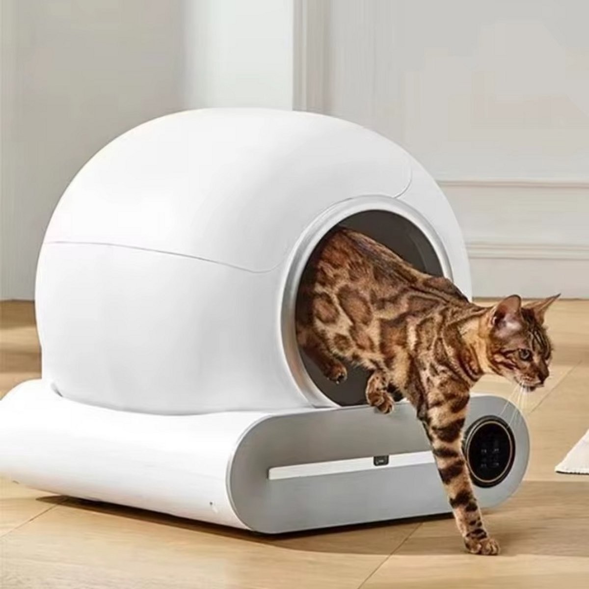 JOYNEXTBUY - Automatische Kattenbak - Slimme Zelfreinigende Kattenbak met App-bediening - Grote Capaciteit - Geurcontrole - Wit