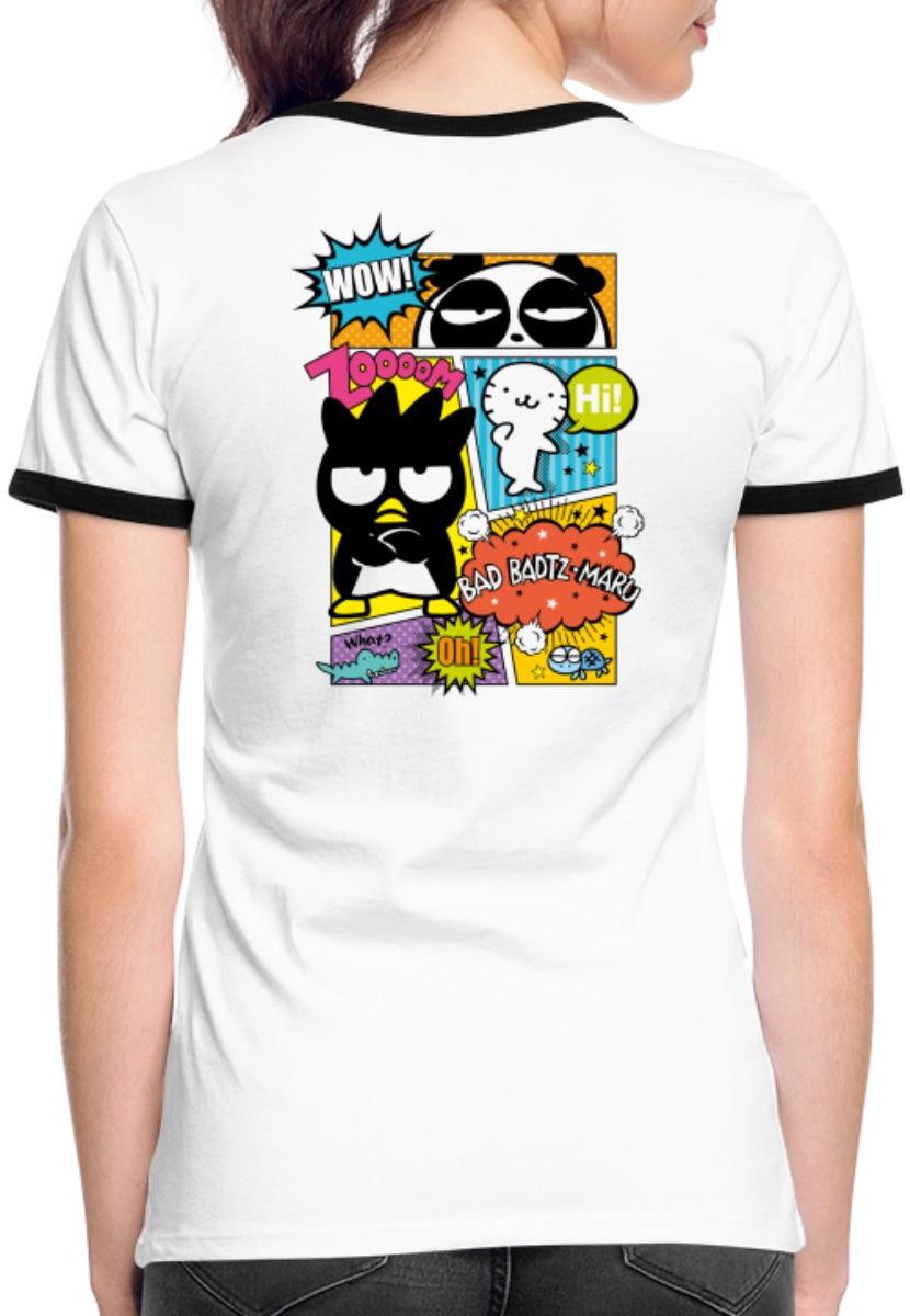 Bad Badtz-Maru Met Vrienden In Comicstijl Vrouwen Contrast Shirt