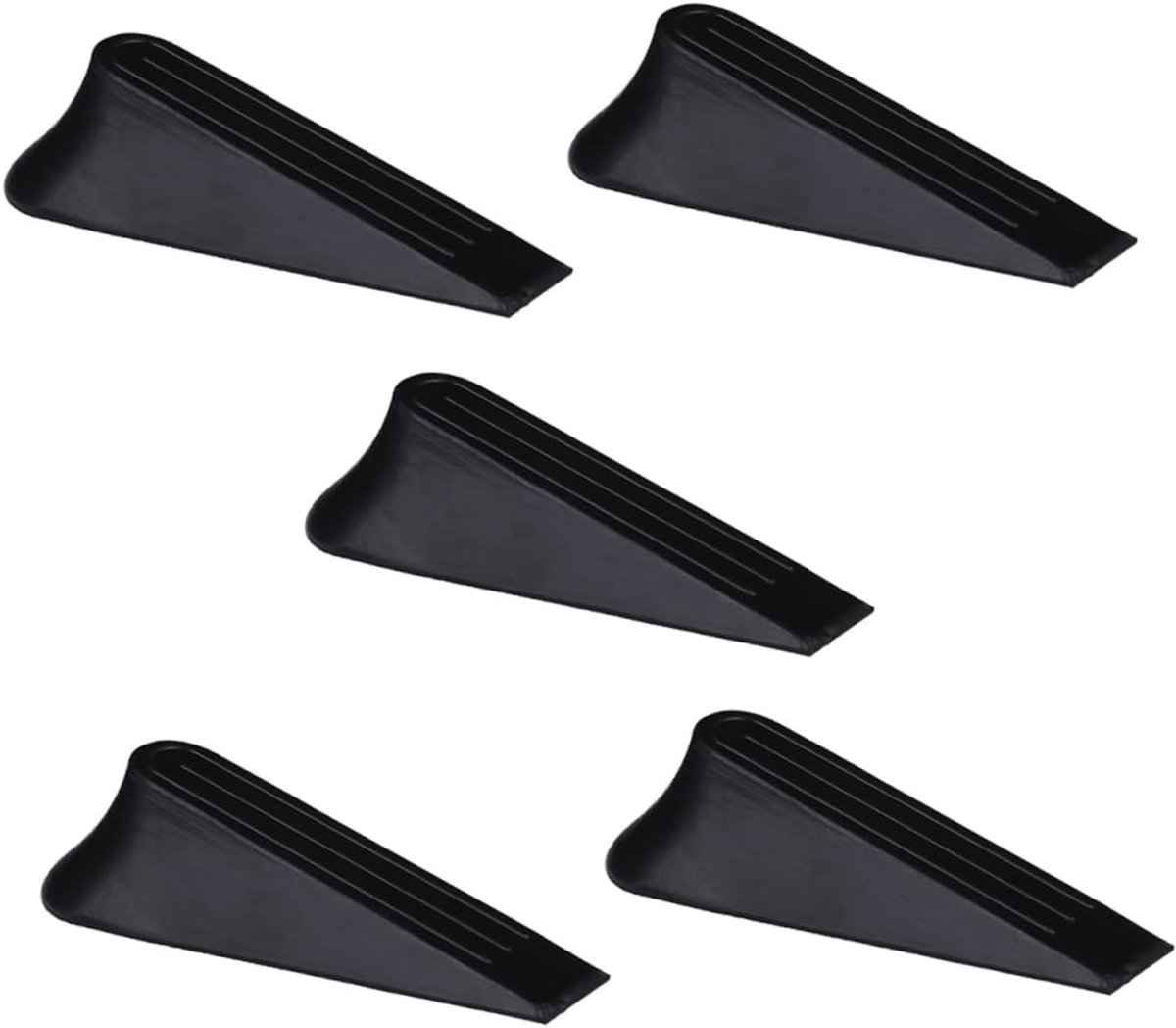Deurstopper Set - Deurwiggen Rubber - Deuren Open Houden - Antislip Rubber - 11 cm - Zwart