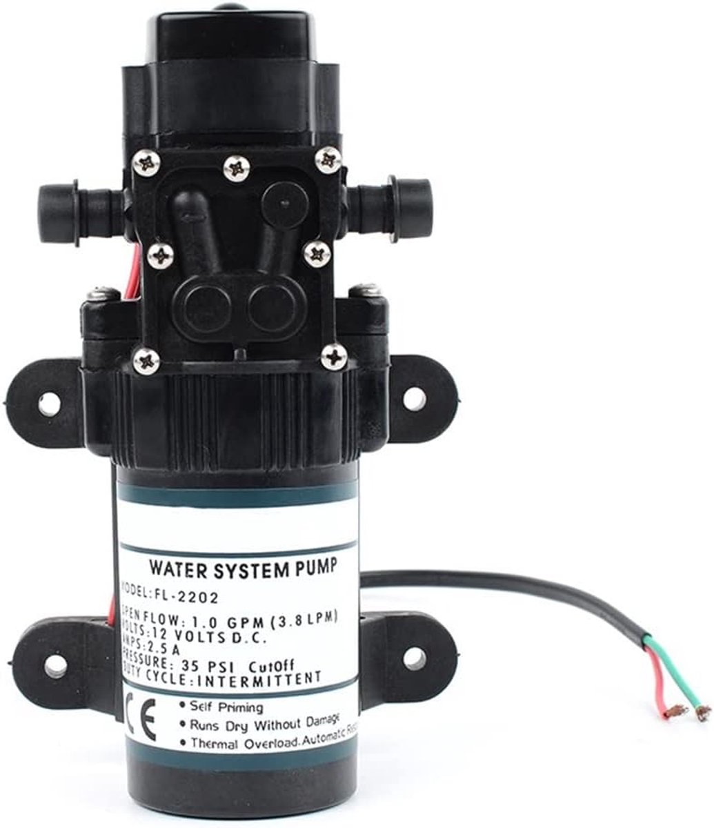 Membraan Waterpomp - Elektrische Pomp - Water Verplaatsen - Automatische Drukregeling - 40 meter - Zwart