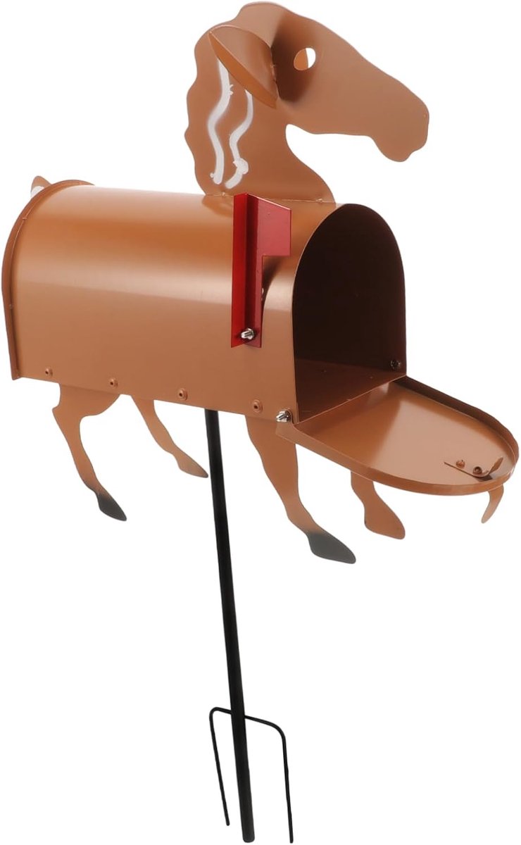 Ijzeren Brievenbus - Decoratieve Opberger - Brieven Ontvangen - Paardenmodel Ontwerp - Groot Formaat - Zwart
