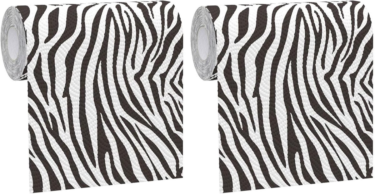 Keukenpapier Zebra - Papieren handdoeken - Stijlvolle reiniging - Verdikt en scheurvast - 23 x 9 x 9 cm - Zwart