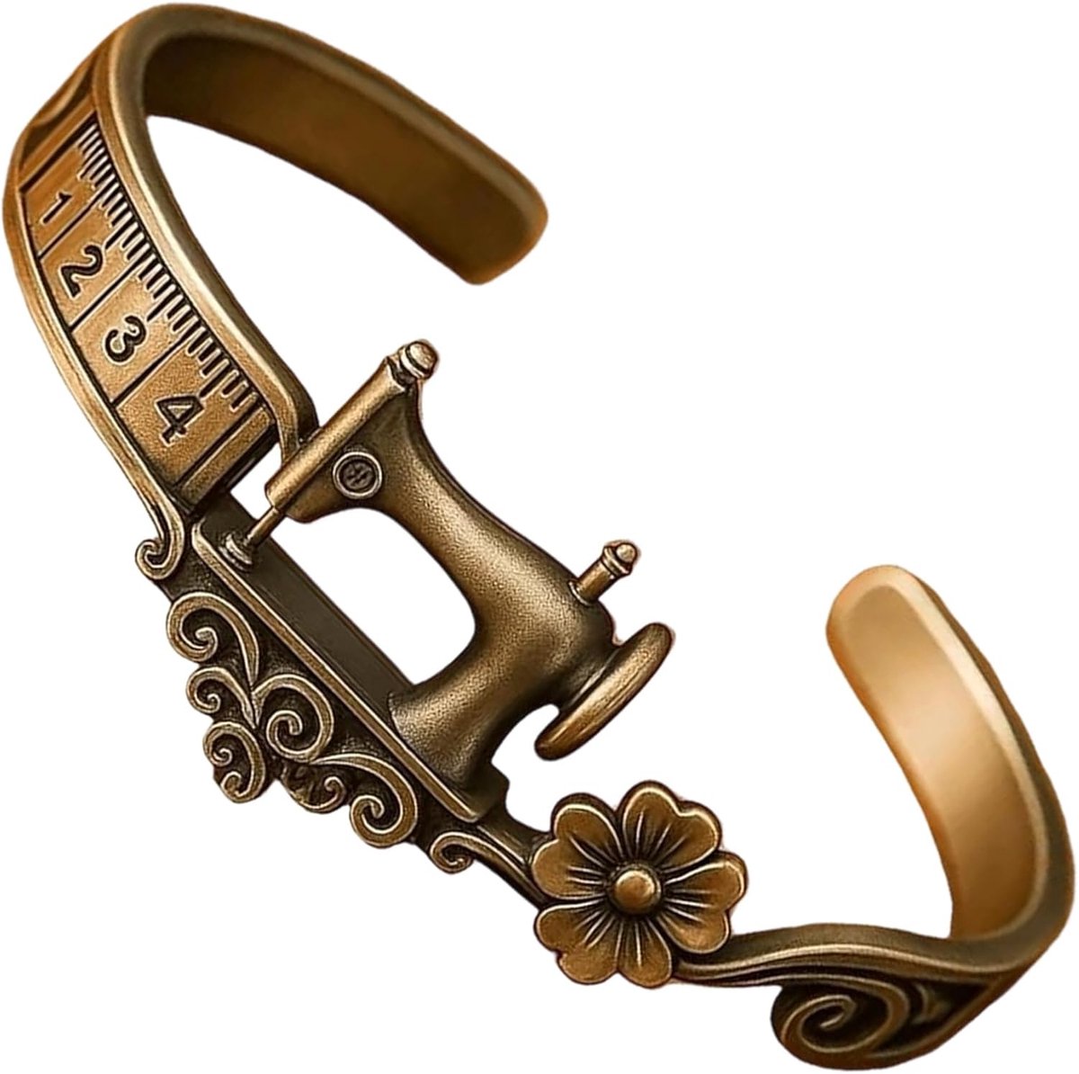 Naaimachine Armband - Hoofdband Sieraad - Quilten en Stijl - Vintage Bloemenontwerp - 7 x 7 cm - Niet gespecificeerd