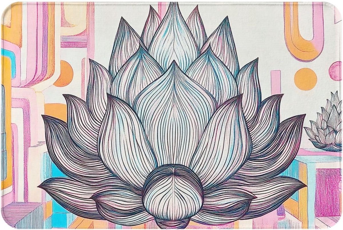 Deurmat Lotus Mandala - Welkomstmat Voordeurmat - Entree Decoratie - Volledig Aanpasbaar O