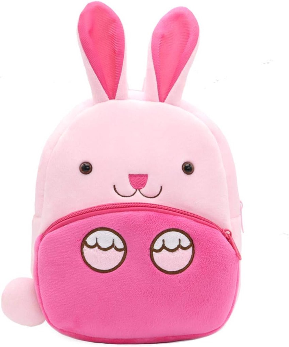Pluche Rugzak - Dieren Tas - Kinderen Onderweg - Schattig Konijn Design - Mini Formaat - Roze