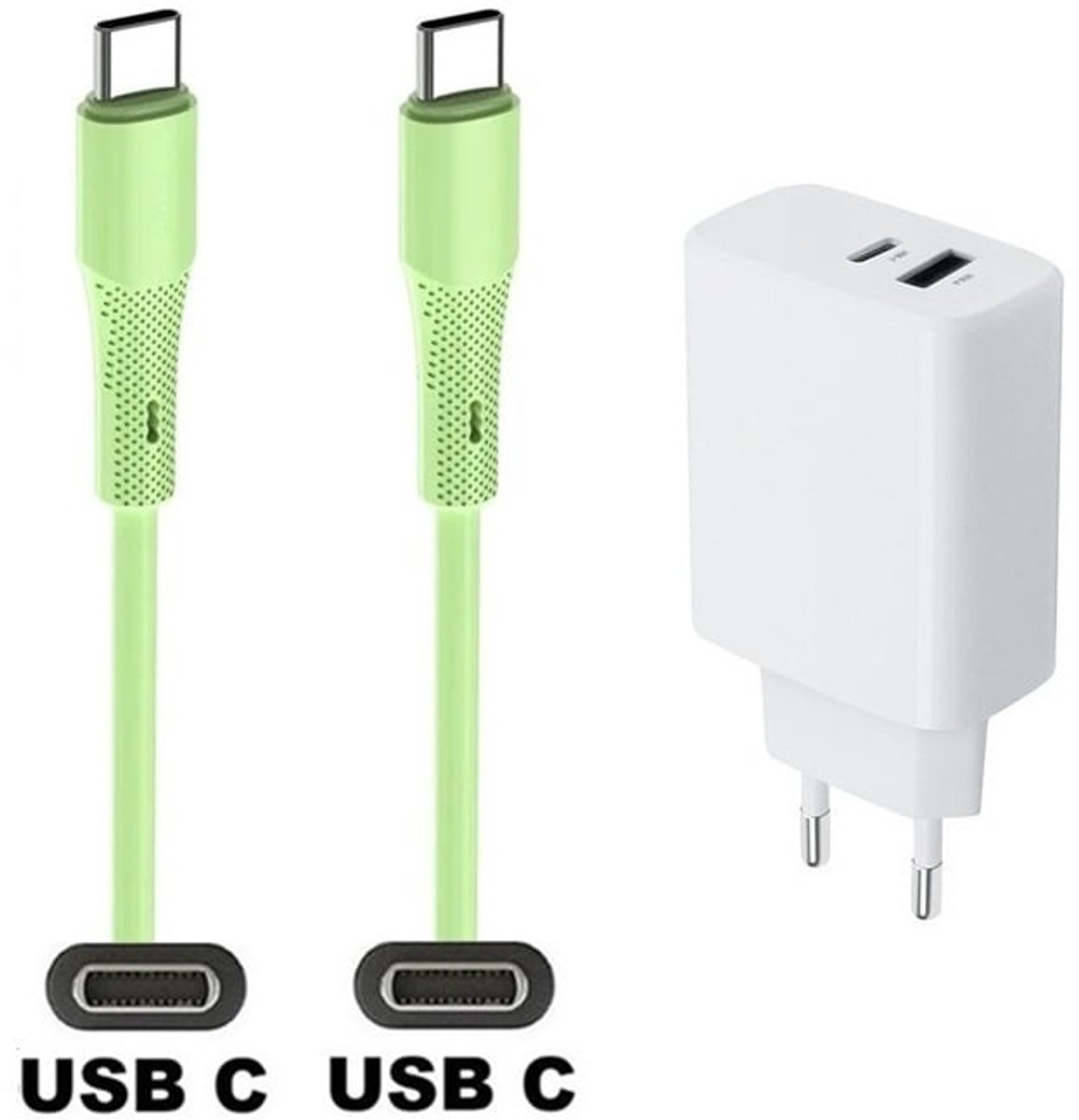 30W super snellader met 2 poorten + 1,0m USB C naar C kabel. Universele PD lader. Oplader adapter past op Google Pixel 7, 7 Pro, 8, 8a, 8 Pro, 9, 9 Pro, 9 Pro XL, 9 Fold, 10, 10a, 10 Pro, 10 Pro Fold, 10 Pro XL, 10 Fold, C, XL