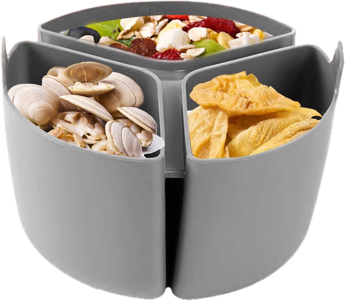 Slow Cooker Separator - Kookpan Scheider - Maaltijden Voorbereiden - Drievoudige Structuur - 18 x 12 cm - Grijs
