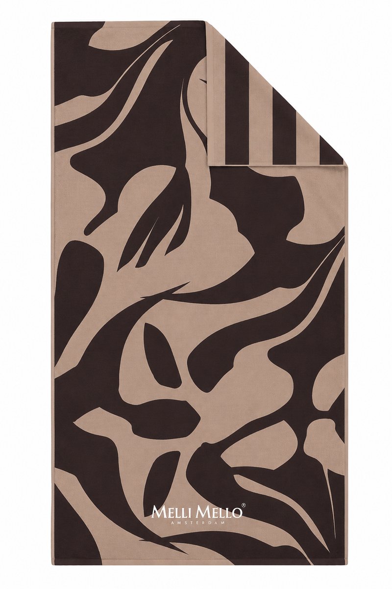 Melli Mello | Organic Swirl | Strandlaken 90x180cm | Gewafeld Microvezel | Dubbelzijdige Print | Sneldrogend