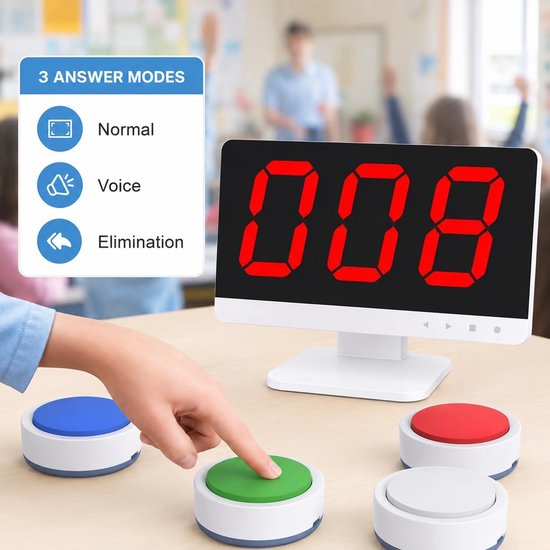Quiz Buzzer Systeem - Spel Buzzer Wedstrijd Buzzer - Groepsevenementen Organiseren - Draadloze Afstandsbediening - 6 Zoemers - Multicolor — afbeelding 3