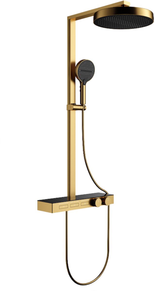 LINEA UNO - Parro - Goud - Piano button - Doucheset opbouw - - 201396