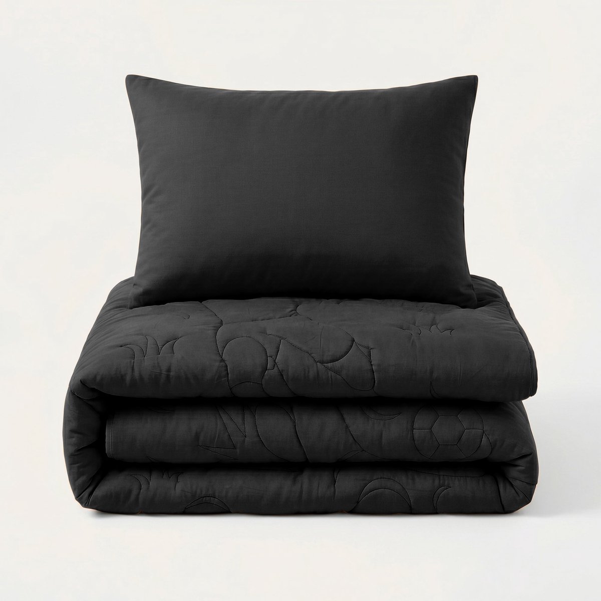 HappyBed Kinderdekbed zonder overtrek - Wasbaar dekbed - Dekbed zonder hoes - 2 in 1 dekbed - Dekbed met print - Hoesloos dekbed - Zwart